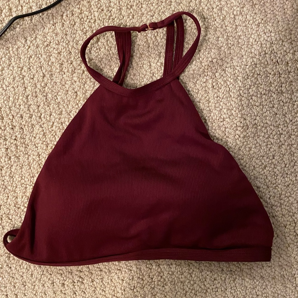Maroon small bikini halter